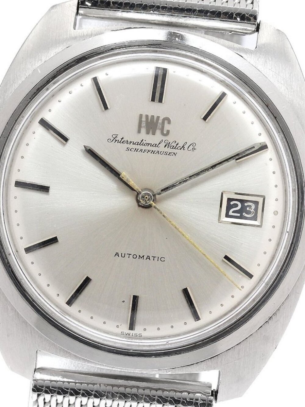 IWC SCHAFFHAUSEN Date dial black Cal.8541B Silver Dial Automatic Men's